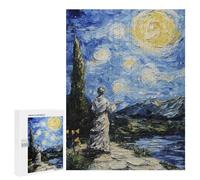 Rompecabezas 500 PCS para Adultos Starry Night with Figure Rompecabezas para Adultos Juguete Decoración De Pared Decoración Perfecta Regalos para Reducir El Estrés 500 PCS