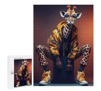 Rompecabezas 500 PCS para Adultos Stylish Giraffe Fashion Model Rompecabezas para Adultos Juegos Divertidos Vacaciones En Casa Matar El Tiempo para Cumpleaños, Navidad 500 PCS
