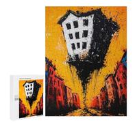 Rompecabezas 500 PCS para Adultos The Floating Abyss - Expressionist Surreal Cityscape Rompecabezas para Adultos Juguete Decoración De Pared Mejora La Memoria Regalo De Cumpleaños, Regalos, 500 PCS