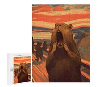 Rompecabezas 500 PCS para Adultos The Scream Capybara Rompecabezas para Adultos Juegos Divertidos Vacaciones En Casa Matar El Tiempo para Cumpleaños, Navidad 500 PCS