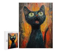 Rompecabezas 500 PCS para Adultos The Screaming Cat Rompecabezas para Adultos Juguetes De Bricolaje Pero Divertidos Y Humorísticos para Cumpleaños, Navidad 500 PCS