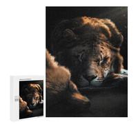 Rompecabezas 500 PCS para Adultos The Sleeping Fox and Lion Rompecabezas para Adultos Juguetes De Bricolaje Pero Divertidos Y Humorísticos para Cumpleaños, Navidad 500 PCS