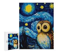 Rompecabezas 500 PCS para Adultos The Starry Night Owl Rompecabezas para Adultos Juguete Decoración De Pared Decoración Perfecta Regalos para Reducir El Estrés 500 PCS