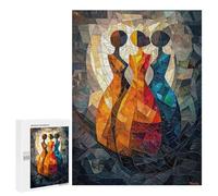 Rompecabezas 500 PCS para Adultos The Three Graces Stained Glass Mosaic Artwork Rompecabezas para Adultos Juguete Decoración De Pared Mejora La Memoria Regalo De Cumpleaños, Regalos, 500 PCS