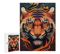 Rompecabezas 500 PCS para Adultos Tiger Animal Head Cartoon Rompecabezas para Adultos Juegos Relajantes Corte De Precisión Oferta como Regalo para Toda La Familia 500 PCS
