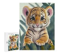 Rompecabezas 500 PCS Para Adultos Tiger Baby Cute Animal Puzzle Para Adultos Antiestrés Mejora La Memoria Gran Regalo Para Los Jugadores 500 PCS