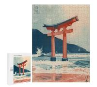 Rompecabezas 500 PCS para Adultos Torii Gate Sea Japan Rompecabezas para Adultos Juegos Familiares Carrera De Velocidad Manual Regalos para Amigos Y Familiares 500 PCS