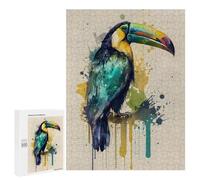 Rompecabezas 500 PCS para Adultos Toucan Keel Billed Rompecabezas para Adultos Juegos Relajantes Corte De Precisión Oferta como Regalo para Toda La Familia 500 PCS