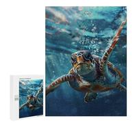 Rompecabezas 500 PCS para Adultos Turtle Blue Water Nature Rompecabezas para Adultos Juguete Decoración De Pared Análisis Y Lógica Desafiante De Completar 500 PCS