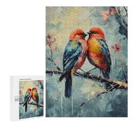 Rompecabezas 500 PCS para Adultos Two Birds on A Branch Painting Rompecabezas para Adultos Juego De Ingenio Regalo De Cumpleaños Ayuda A Ejercitar El Cerebro 500 PCS