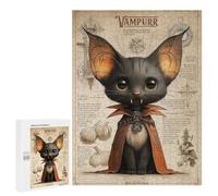 Rompecabezas 500 PCS para Adultos Vampurr Cat Vampire Creature Rompecabezas para Adultos Juego De Ingenio Regalo De Cumpleaños Ayuda A Ejercitar El Cerebro 500 PCS