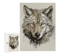 Rompecabezas 500 PCS para Adultos Vintage Paint Wolf Rompecabezas para Adultos Juegos Divertidos Vacaciones En Casa Matar El Tiempo para Cumpleaños, Navidad 500 PCS