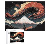 Rompecabezas 500 PCS para Adultos Volcanic Aurora A Celestial Dance of Fire and Ice Rompecabezas De Juguete para Decoración De Pared, Divertido Y Humorístico, Cumpleaños 500 PCS
