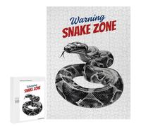 Rompecabezas 500 PCS para Adultos Warning Snake Zone Watercolor Rompecabezas para Adultos Juegos Divertidos Vacaciones En Casa Matar El Tiempo para Cumpleaños, Navidad 500 PCS