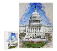 Rompecabezas 500 PCS para Adultos Washington in Watercolor Rompecabezas para Adultos Juegos De Relajación Decoración Cumpleaños 500 PCS