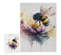 Rompecabezas 500 PCS para Adultos Watercolor Bee Rompecabezas para Adultos Juegos Divertidos Vacaciones En Casa Matar El Tiempo para Cumpleaños, Navidad 500 PCS