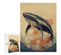 Rompecabezas 500 PCS para Adultos Whale Retro Japan Vibes Rompecabezas para Adultos Juguete Decoración De Pared Mejora La Memoria Regalo De Cumpleaños, Regalos, 500 PCS