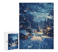 Rompecabezas 500 PCS para Adultos Winter Village at Twilight Rompecabezas para Adultos Juguetes De Bricolaje Pero Divertidos Y Humorísticos para Cumpleaños, Navidad 500 PCS