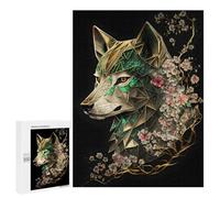 Rompecabezas 500 PCS para Adultos Wolf Cherry Blossoms Dark Rompecabezas para Adultos Juguete Decoración De Pared Mejora La Memoria Regalo De Cumpleaños, Regalos, 500 PCS