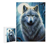 Rompecabezas 500 PCS para Adultos Wolf Moonlit Forest Rompecabezas para Adultos Juguetes De Bricolaje Pero Divertidos Y Humorísticos para Cumpleaños, Navidad 500 PCS