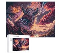 Rompecabezas 500 PCS para Adultos Wolf Spirit in Stormy Night Rompecabezas para Adultos Juguete Decoración De Pared Análisis Y Lógica Desafiante De Completar 500 PCS