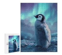 Rompecabezas 500 PCS Penguin Chick Under Aurora Borealis Rompecabezas para Adultos Juguete Decoración De Pared Regalo De Cumpleaños Oferta como Regalos para Toda La Familia 500 PCS