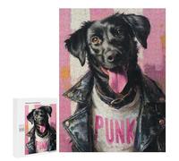 Rompecabezas 500 PCS Punk Dog Fashion Style Rompecabezas para Adultos Regalo De Cumpleaños Rompecabezas Difícil Y Desafiante Regalos De Juegos Desafiantes 500 PCS