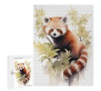 Rompecabezas 500 PCS Red Panda Watercolor Rompecabezas para Adultos Juguete Decoración De Pared Regalo De Cumpleaños Oferta como Regalos para Toda La Familia 500 PCS