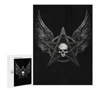 Rompecabezas 500 PCS Skull Pentagram Wings Rompecabezas para Adultos Juguete Decoración De Pared Patrón De Ensamblaje Oferta como Regalos para Toda La Familia 500 PCS