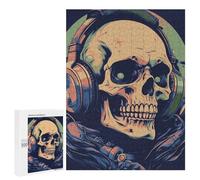 Rompecabezas 500 PCS Skull with Headphones Rompecabezas Juguetes Antiestrés Pero Divertidos Y Humorísticos Oferta como Regalos para Toda La Familia 500 PCS