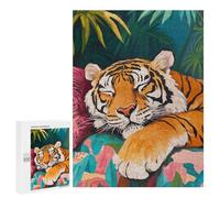 Rompecabezas 500 PCS Sleeping Tiger in Jungle Rompecabezas para Adultos Juguete Decoración De Pared Regalo De Cumpleaños Oferta como Regalos para Toda La Familia 500 PCS