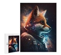 Rompecabezas 500 PCS Space Fox Astronaut Rompecabezas para Adolescentes Alivia El Estrés Desafío Educativo Regalos Y Cumpleaños Únicos 500 PCS
