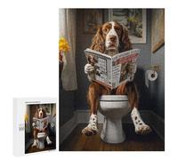 Rompecabezas 500 PCS Springer Spaniel Toilet Rompecabezas para Adultos Juguete Decoración De Pared Regalo De Cumpleaños Oferta como Regalos para Toda La Familia 500 PCS