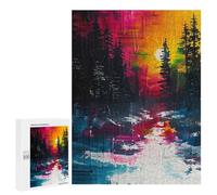 Rompecabezas 500 PCS Sunset Forest Painting Rompecabezas para Adultos Juguete Decoración De Pared Regalo De Cumpleaños Oferta como Regalos para Toda La Familia 500 PCS