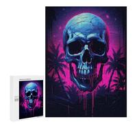 Rompecabezas 500 PCS Synthwave Skull Rompecabezas para Adultos Juguete Decoración De Pared Regalo De Cumpleaños Oferta como Regalos para Toda La Familia 500 PCS
