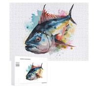 Rompecabezas 500 PCS Watercolor Piranha Art Rompecabezas Juguetes Antiestrés Pero Divertidos Y Humorísticos Oferta como Regalos para Toda La Familia 500 PCS