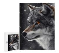 Rompecabezas 500 PCS Wolf Profile in Winter Snow Rompecabezas para Adolescentes Juegos Relajantes Desafío Difícil Cumpleaños Y Navidad 500 PCS