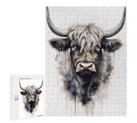 Rompecabezas 500 PCS Yak Ink Art Rompecabezas para Adultos Juguete Decoración De Pared Patrón De Ensamblaje Oferta como Regalos para Toda La Familia 500 PCS
