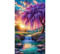 Rompecabezas 500 Piezas para Adultos 52 x 38 cm,Juego Antiestrés, DIY Puzzle para Veladas en Familia y Regalos Originales (Lago del Árbol Púrpura)