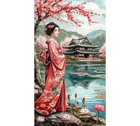 Rompecabezas 5000 Piezas para Adultos 156 x 105 cm,Juego Antiestrés, DIY Puzzle para Veladas en Familia y Regalos Originales (Mujer de jardín Japonesa)