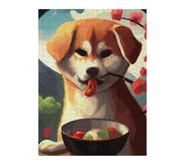 Rompecabezas 52x38cm/1000pcs Dog Eating Rompecabezas para Adolescentes Juego Práctico Análisis Y Lógica Trato como Regalos para Toda La Familia 52x38cm/1000pcs