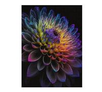 Rompecabezas 52x38cm/1000pcs para Adolescentes Colorful Glowing Flower Art Rompecabezas para Adultos Juegos De Relajación Corte De Precisión Reducción del Estrés Regalos 52x38cm/1000pcs