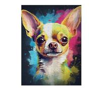 Rompecabezas 52x38cm/1000pcs para Adolescentes Cute Watercolor Chihuahua Rompecabezas para Adultos Juguetes De Bricolaje Decoración De Pared Regalos para Amigos Y Familiares 52x38cm/1000pcs