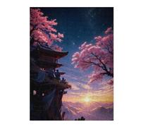 Rompecabezas 52x38cm/1000pcs para Adolescentes Fantasy Sakura Japan Art Rompecabezas para Adultos Juguetes Antiestrés Decoración del Hogar Regalos para Reducir El Estrés 52x38cm/1000pcs