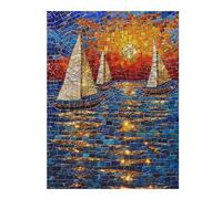 Rompecabezas 52x38cm/1000pcs para Adolescentes Maritime Mosaic Sunset Rompecabezas para Adultos Juegos Relajantes Difícil Regalos Difíciles para Amigos Y Familiares 52x38cm/1000pcs