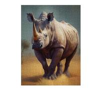 Rompecabezas 52x38cm/1000pcs para Adolescentes Rhinoceros Oil Paint Rompecabezas para Adolescentes Juegos Relajantes para La Diversión Familiar para Cumpleaños, Navidad 52x38cm/1000pcs