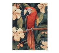 Rompecabezas 52x38cm/1000pcs para Adolescentes Scarlet Macaw in Tropical Floral Setting Rompecabezas Juegos Relajantes Vacaciones En Casa Matar El Tiempo Gran Regalo para Jugar 52x38cm/1000pcs