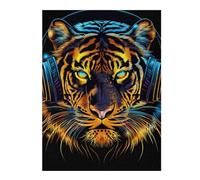 Rompecabezas 52x38cm/1000pcs para Adolescentes Tiger DJ Headphones Art Print Rompecabezas para Adolescentes Juguetes Antiestrés Regalo De Cumpleaños Ayuda A Ejercitar El Cerebro 52x38cm/1000pcs