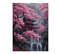 Rompecabezas 52x38cm/1000pcs para Adultos Cherry Blossom Paradise with Japanese Temple Rompecabezas para Adolescentes Juego Práctico Que Mejora La Memoria Reducción del Estrés Regalos 52x38cm/1000pcs