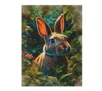 Rompecabezas 52x38cm/1000pcs para Adultos Curious Rabbit in The Garden Juegos Divertidos De Rompecabezas Decoración del Hogar Oferta como Regalos para Toda La Familia 52x38cm/1000pcs